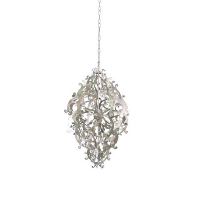 5-Light Silver Leaf Chandlier
