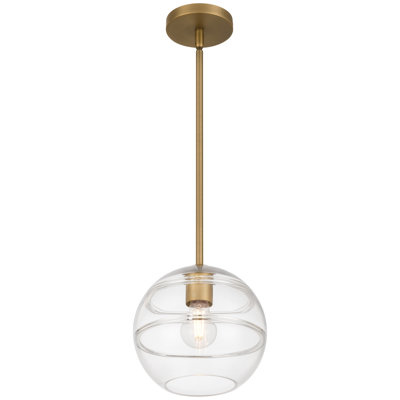 Swirl 1 Light Pendant - Antique Brushed Brass Finish