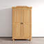 Armoire traditionnelle en bois massif à 2 portes avec tringle et tablettes Hedda-132482526
