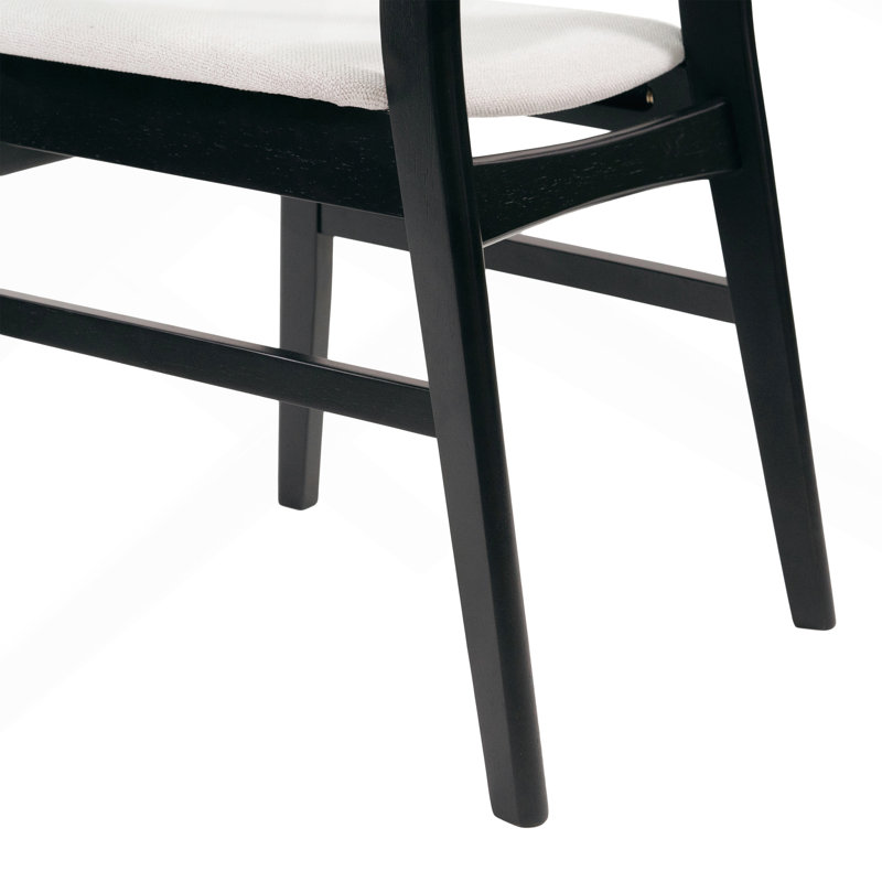 Chaise de salle à manger (ensemble de 2), Noir, Beige clair