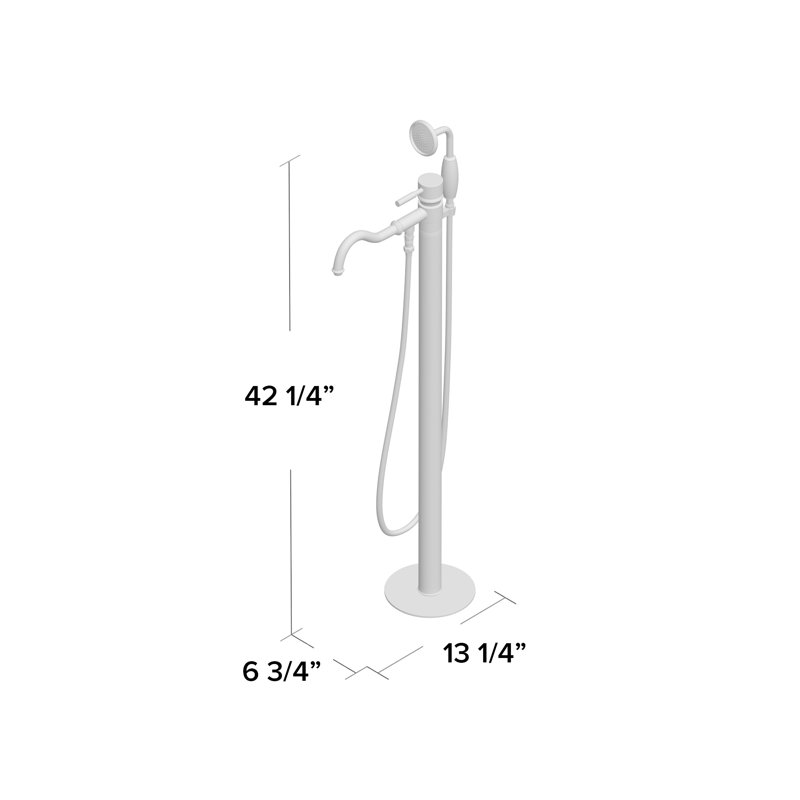 Robinet de baignoire autoportant 1 trou à une poignée avec douche à main Kaiser Kingston Brass, Bronze huilé