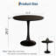 Table de salle à manger ronde de 31,5 po avec base piédestal noire, table basse de style Mid-Century moderne-977782577-983605946