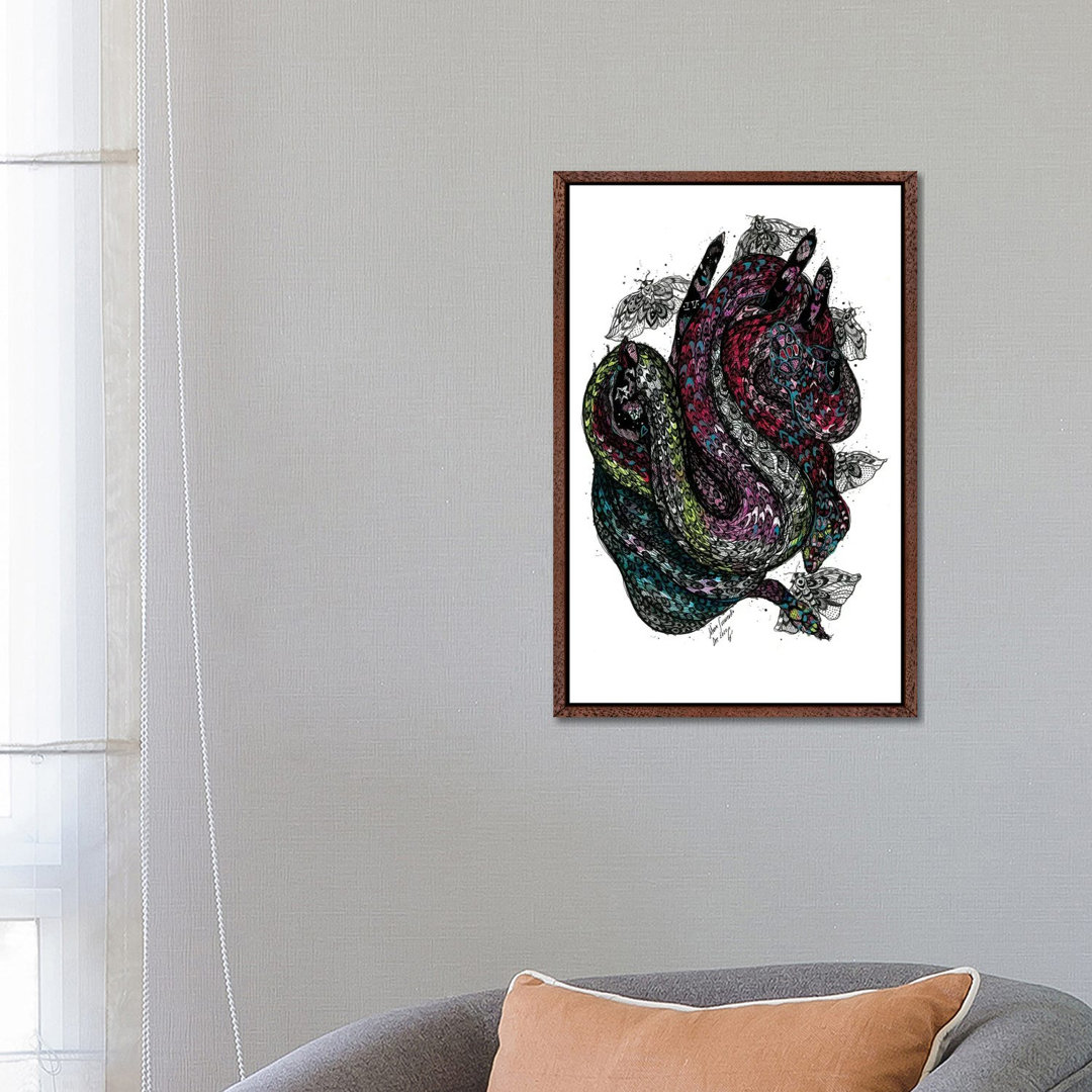 Pink Snake von Maria Susarenko - Galerie-verpackte Leinwand Giclée auf Leinwand