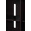 Armoire console argentée et noyer avec poignées - portes et 3 tablettes latérales porte géométrique