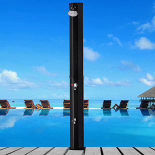 Solar Powered Temperature Controlled Portable Free Standing Outdoor Shower and Footwash Spout