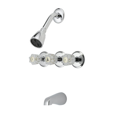 Ensemble de garniture de robinet de baignoire et douche à 3 poignées, valve requise
