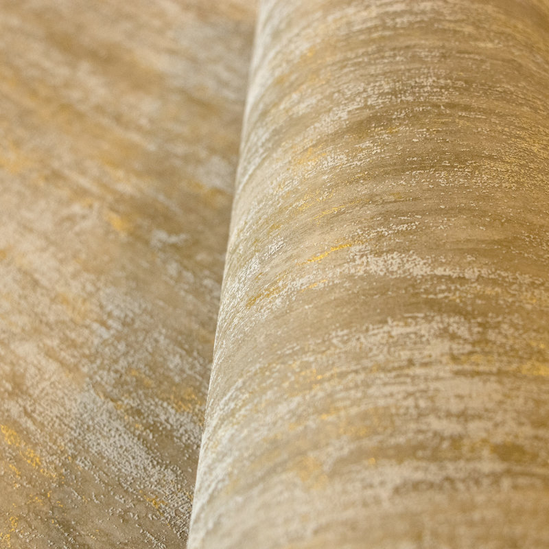 Urban Classics Collection Brera Metallic Abstract Distress Wallpaper Roll, Gold