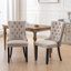 Ensemble de 2 chaises de salle à manger classiques en velours capitonné haut de gamme et rembourrées en velours de style contemporain avec pieds en bois cloutés, ensemble de 2-573625713