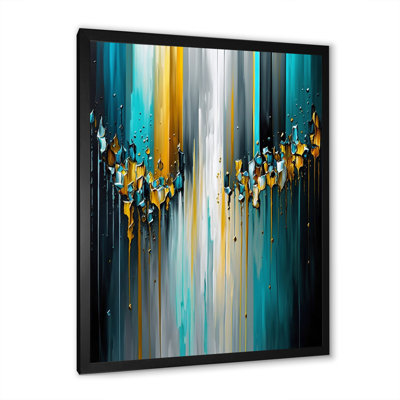Abstrait géométrique noir et vert IV - reproduction sur toile