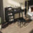 Modern Dressing Table Black, Drawers, Cabinet, Charging Outlets, Wooden Stool With Soft Pu Padding, Square Desktop , -Glass Cabinet Door Craftwork Black Makeup Vanity, Ports, Comfortable Ergonomic-1495981150