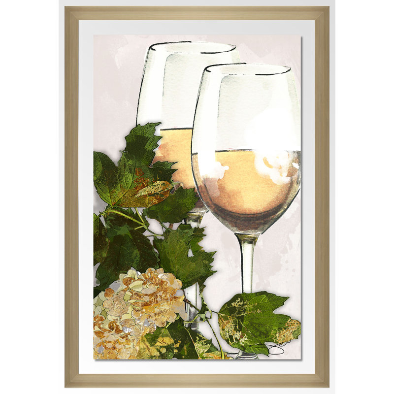 «By the Glass», impression, Encadrement champagne, H 27,5 po x l 21,5 po x P 0,75 po