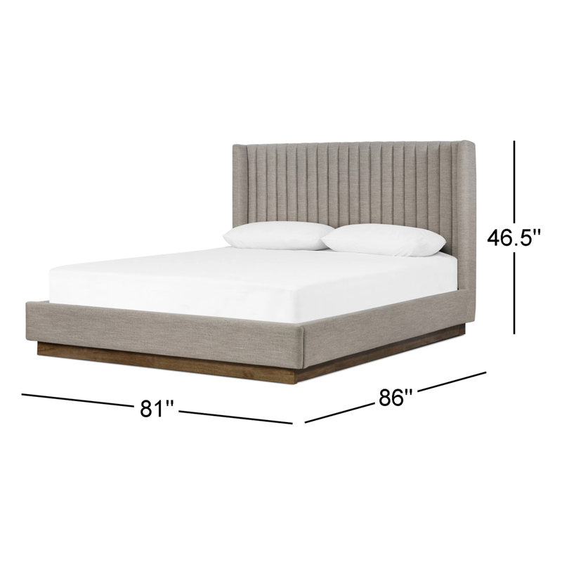 Montgomery Upholstered Wingback Bed, Savile Flannel, King