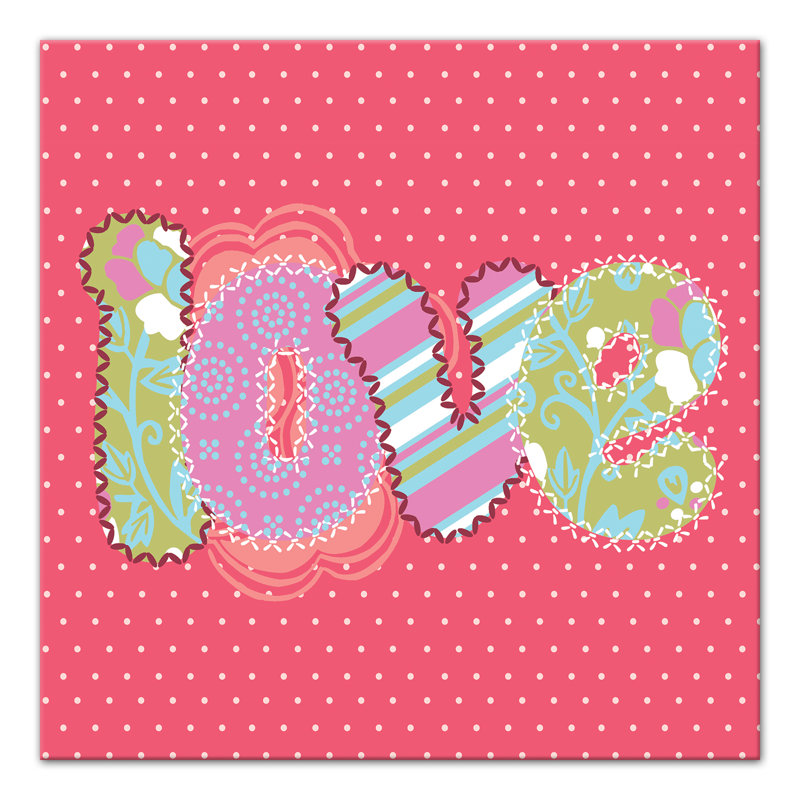 Patterned Love Print On Canvas; 0FDB856904544AFD84F60A8553C9EC5A Square, 12" H x 12" W x 1.25" D