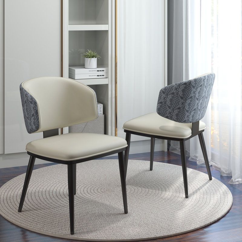 Chaise d'appoint moderne (ensemble de 2), Beige