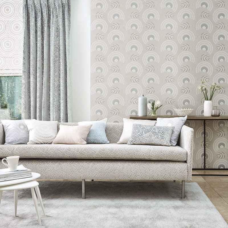 Louella 10.05m x 52cm Wallpaper Roll, Seaglass/Pearl