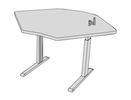 Equity Trapezoid Height Adjustable 59'' L Training Table
