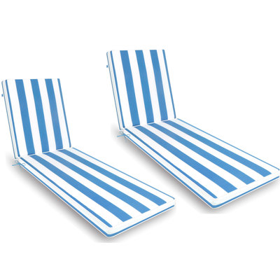 2Pcs Set Outdoor Lounge Chair Cushion Replacement Patio Funiture Seat Cushion Chaise Lounge by Latitude Run