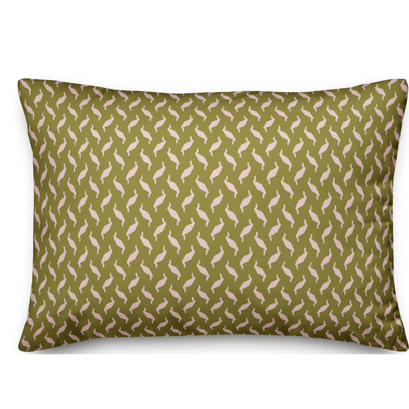 Zig Zag Geometric Reversible Throw Pillow, Green