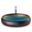 Chrome Vitreous China Oval Vessel Bathroom Sink with Overflow