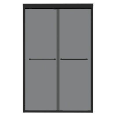 48"W X 76"H Double Sliding Glass Shower Door  8Mm Tempered Glass With 304 Stainless Steel Frame, Matte Black