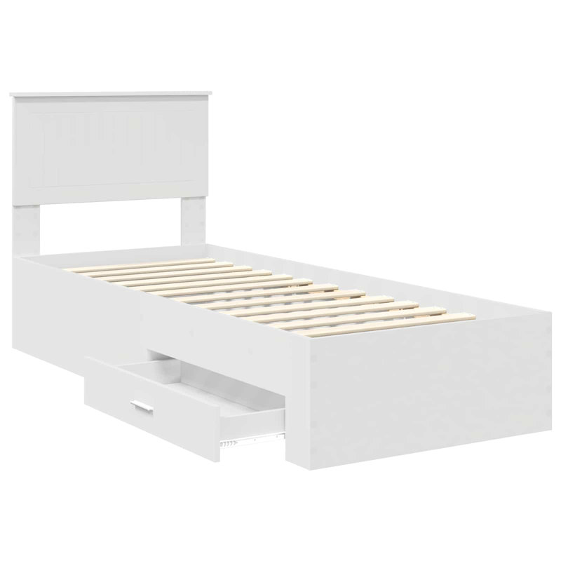 Bed Frame, Small Single (2'6), White/Silver