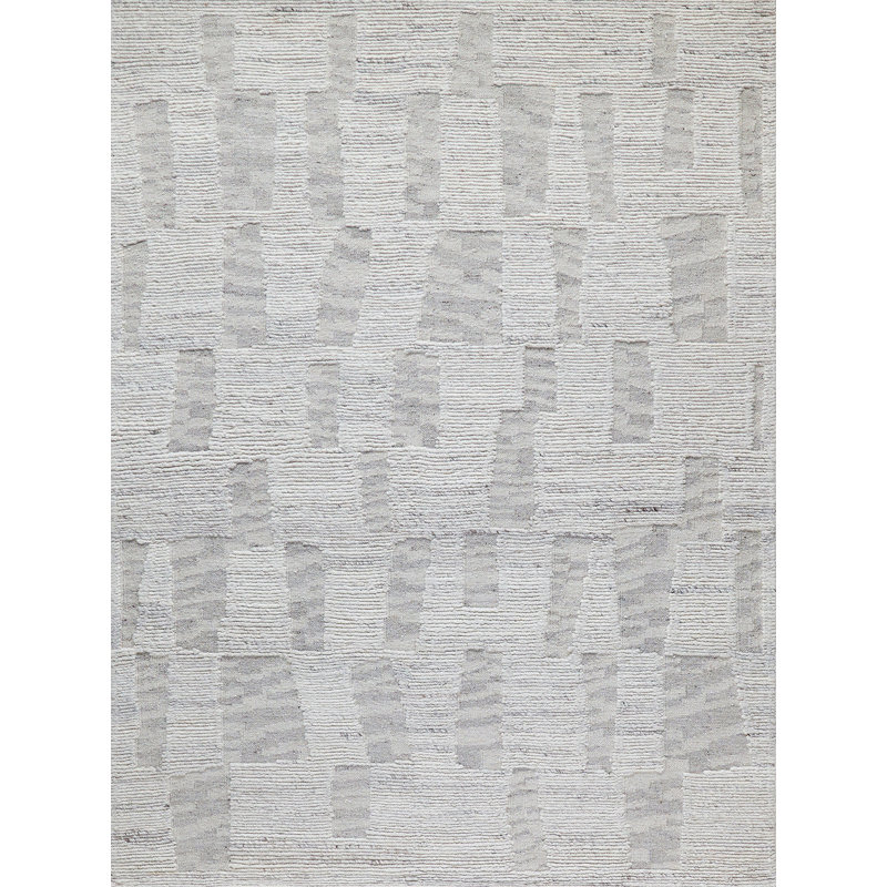 Canyon Wool Abstract Area Rug in Silver/Gray, Rectangle 10' x 14'