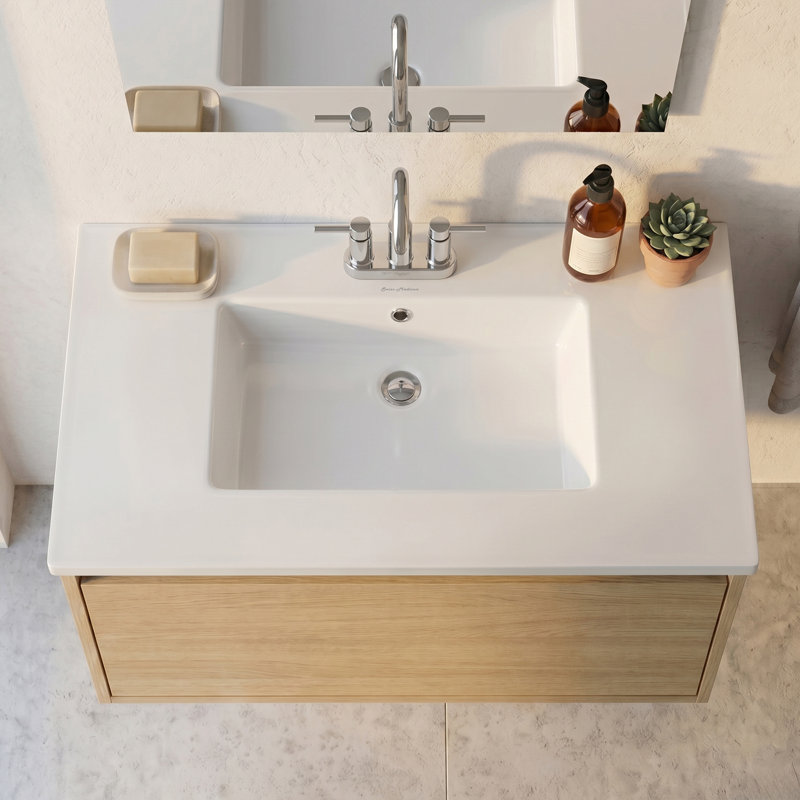 Lavabo de meuble-lavabo supérieur avec trou pour robinet de 31 po Voltaire, 4" Centres