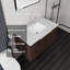 Meuble-lavabo de 91 cm avec lavabo, armoire de rangement suspendue en contreplaqué avec portes à fermeture amortie, comptoir en marbre reconstitué, brun-133416150