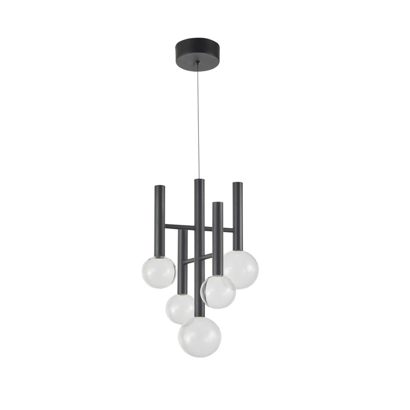 Lustre - Noir - 5 lumières - 12 po de diamètre, L 12 po, 5