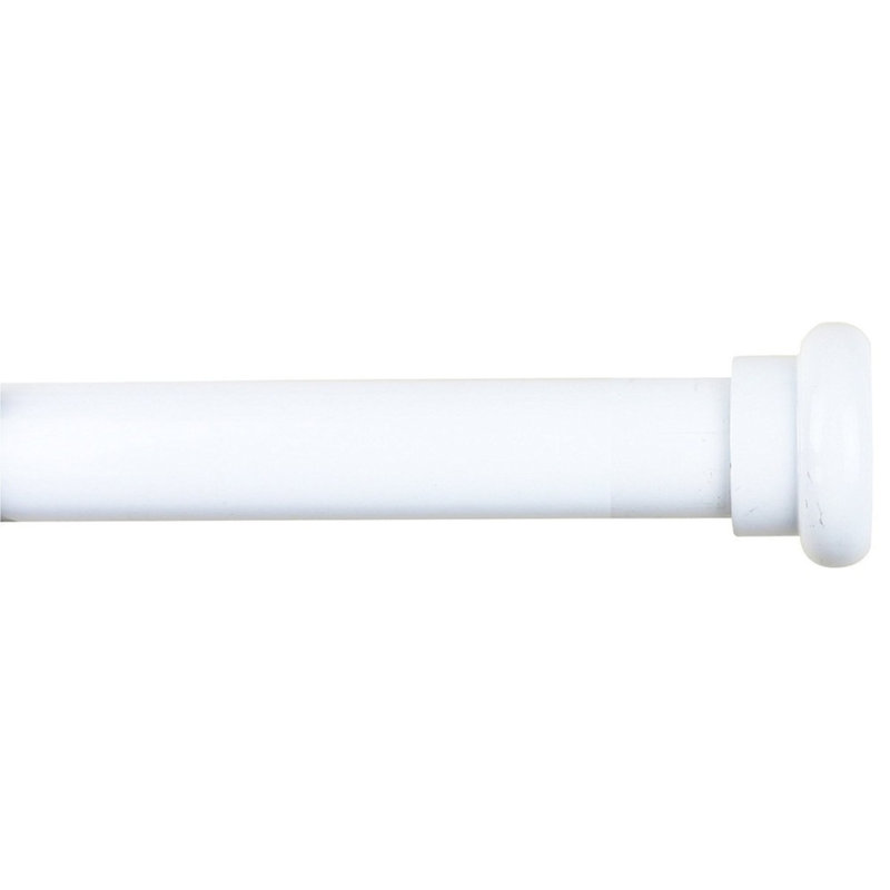 Tringle à rideaux simple ajustable 0,63 po Mummert, H 1 po x l 120 po x P 1 po, Blanc lustré
