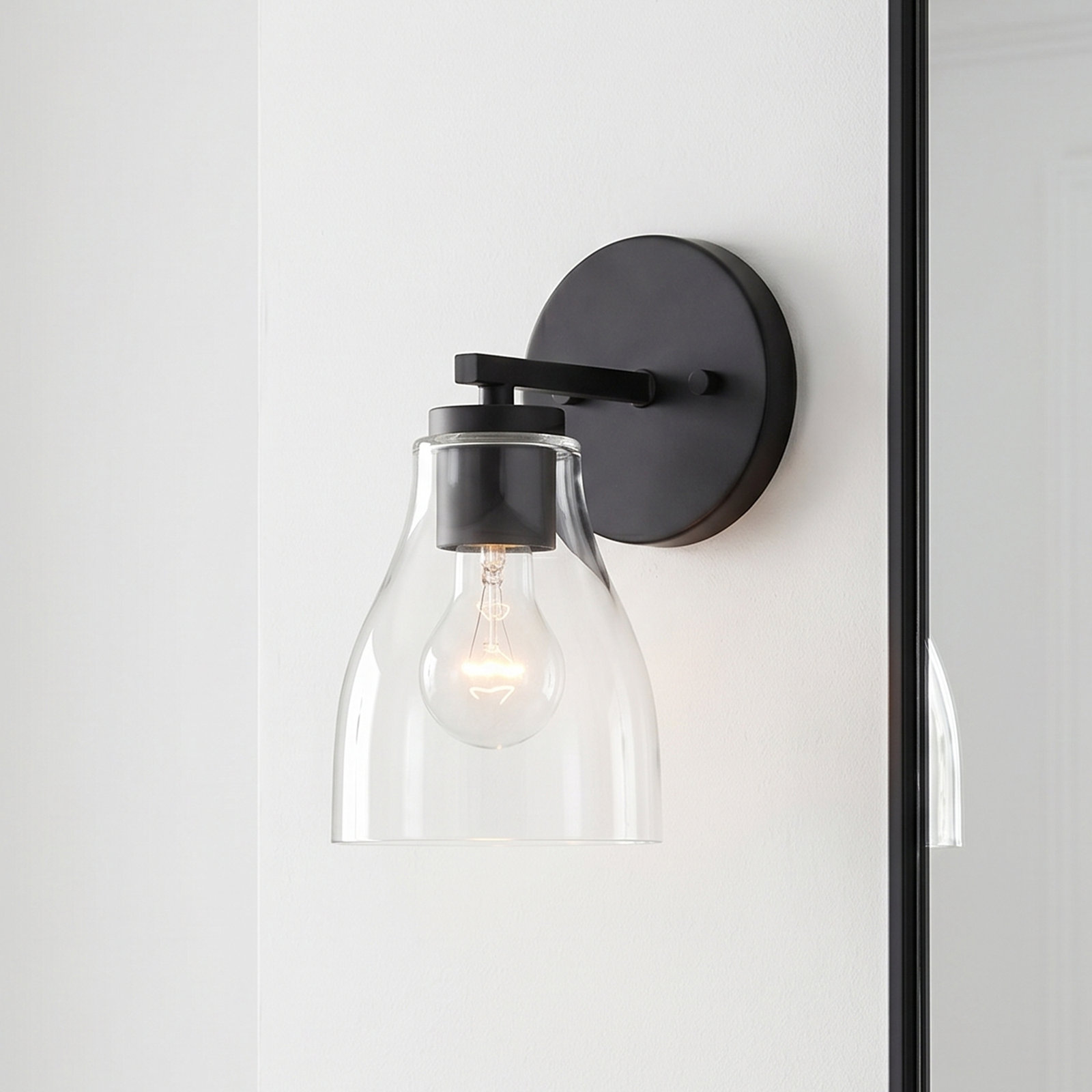 Keston Dimmable Vanity Light, 10" H x 5.2" W x 6.5" D, Matte Black, 1 Light