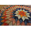 Tapis multicolore en laine et coton crocheté Antique American