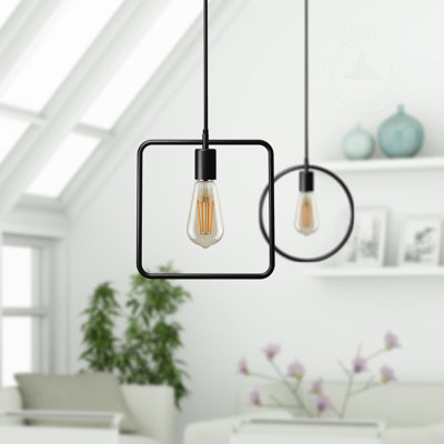1 - Light Black Square Pendant