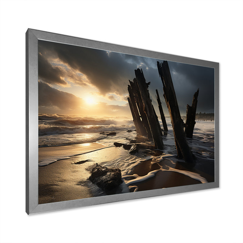 «Beach Photo Rockies IV» sur toile, Cadre photo argenté, H 24 po x l 32 po x P 1 po
