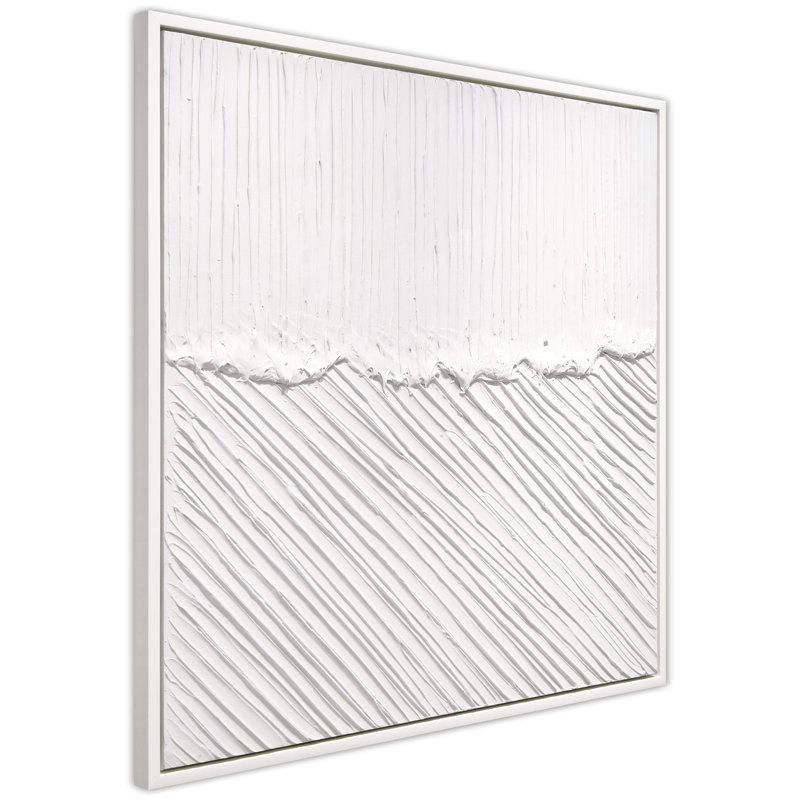 "Pure Serenity", art mural sur toile encadré blanc très texturé