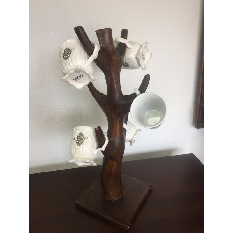 Arbre décoratif à grande tasse en bois Katlyn, Marron foncé