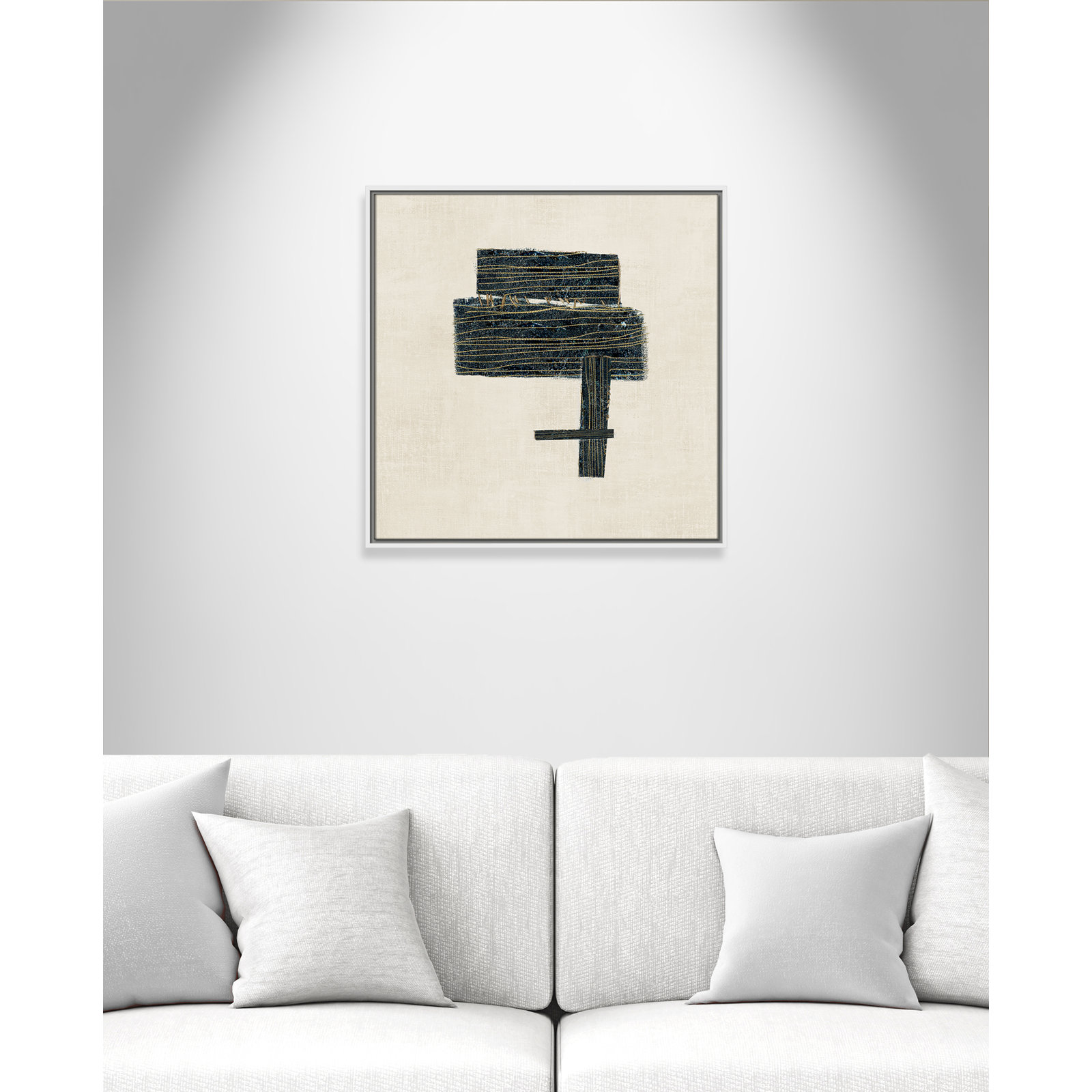 Copeland "Stitched I" Print, 25.5" H x 25.5" W, White