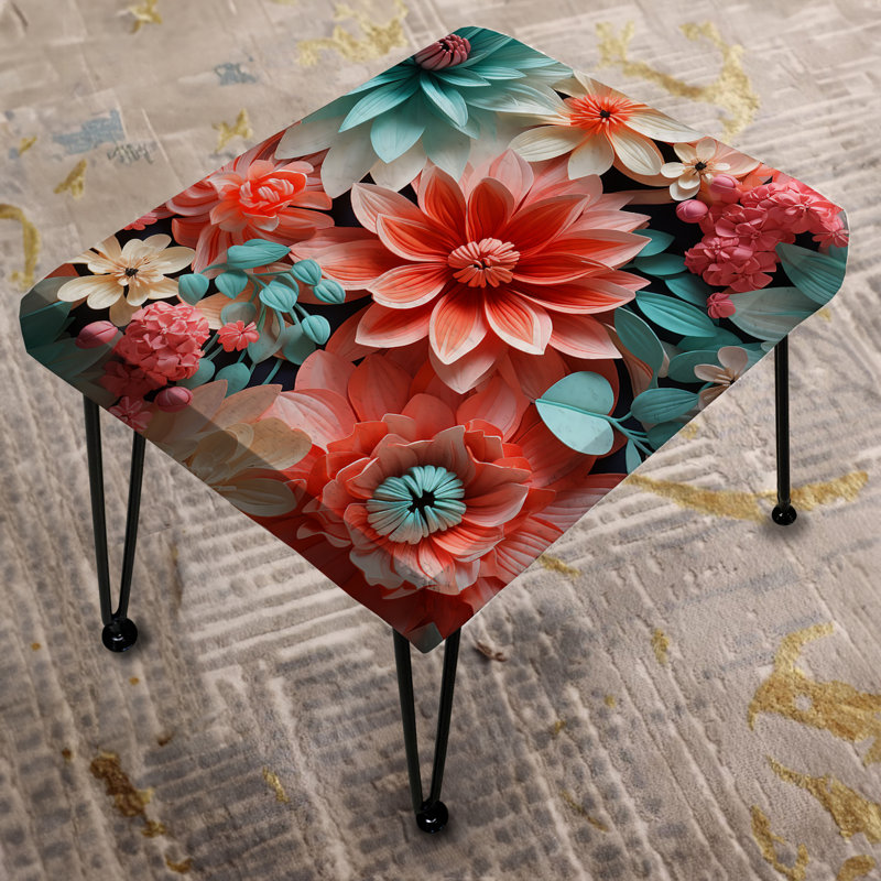 Corail Serenade motif tropical - repose-pieds rectangulaire tropical