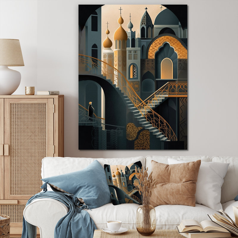 «Arab City I» sur toile, H 44 po x l 34 po x P 1,5 po