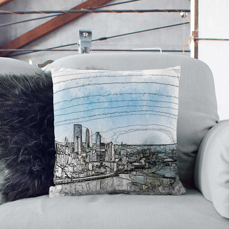 Square Throw Cushion, Black, 40cm H x 40cm W x 15cm D