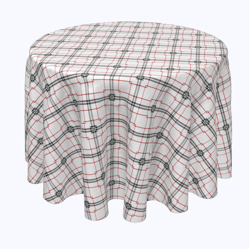 Jonty Plaid Round Tablecloth, 96" x 96"