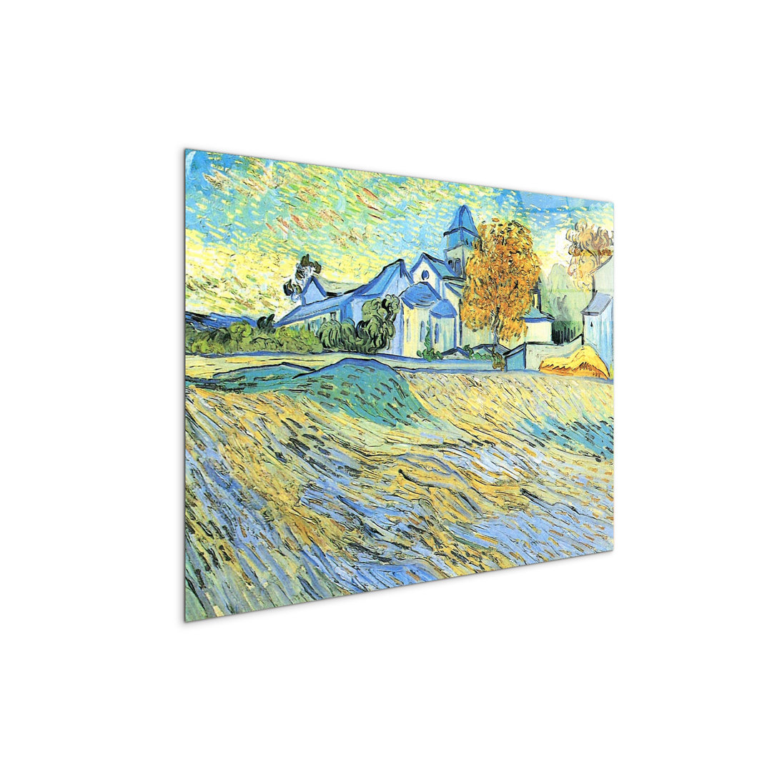 View of the church of Saint-Paul-de-Mausole by Van Gogh Vincent 57cm H X 76cm W CrystalArt Material Acrylic Glass Effect, Frameless Panel Lightweight