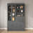 75" Tall Blue Freestanding Buffet with Hutch, Kitchen Pantry Cabinet with 4 Drawers, Door Shelves & Pull-out Trays-2013836171
