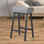 Amiryah Upholstered and Faux Leather Bar Stool with Iron Frame