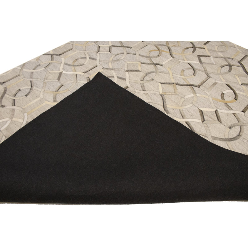Tapis argenté moderne en similicuir 8X10