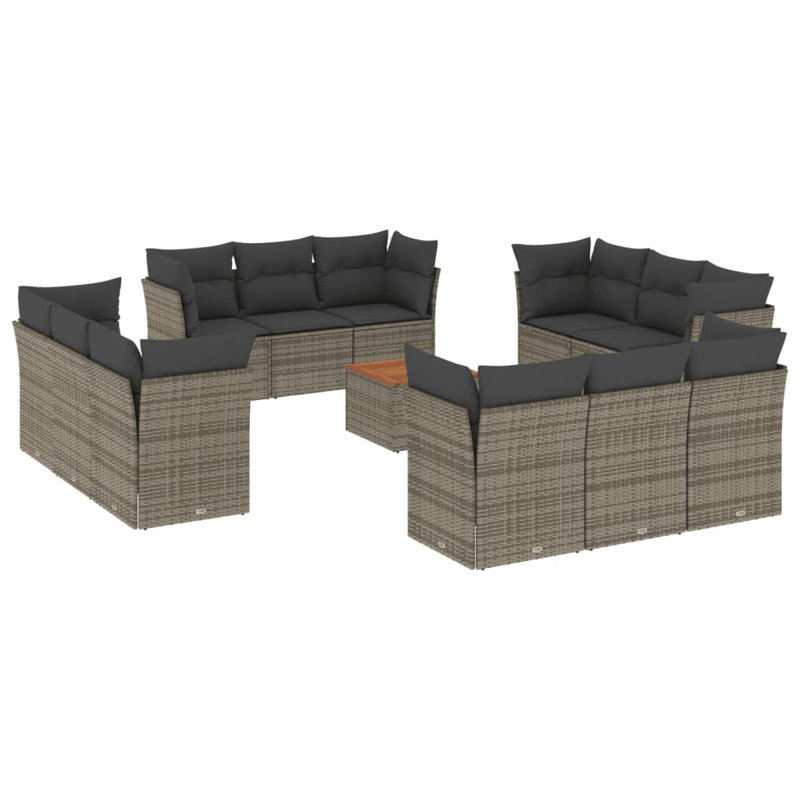 Vidaxl Garden Sofa Set Grey And Brown