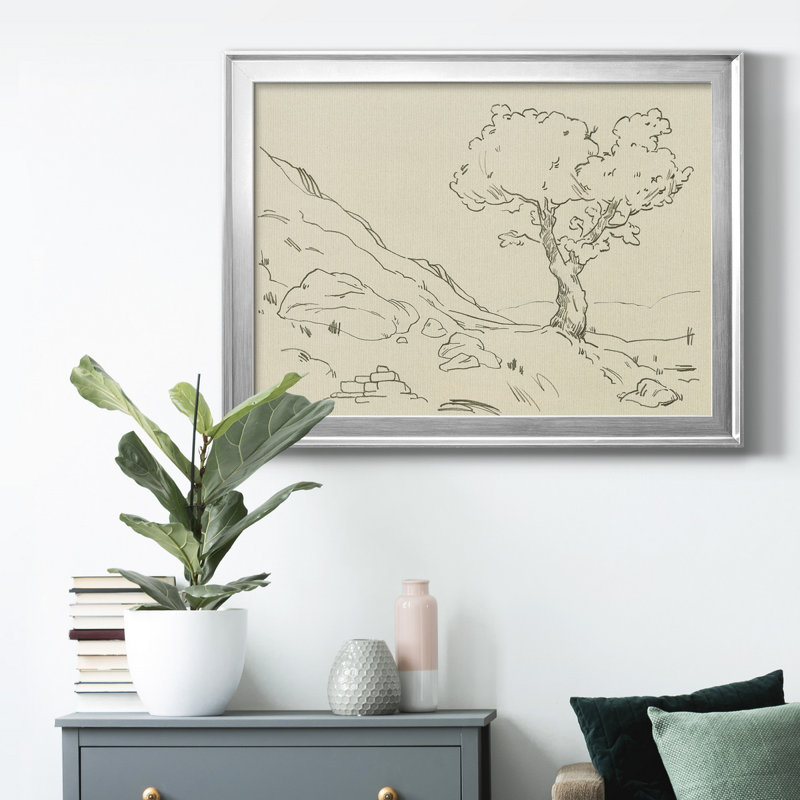 Chêne Christchurch I, H 22,5 po x l 30,5 po x P 1 po, Papier avec cadre argenté, Pas de tapis