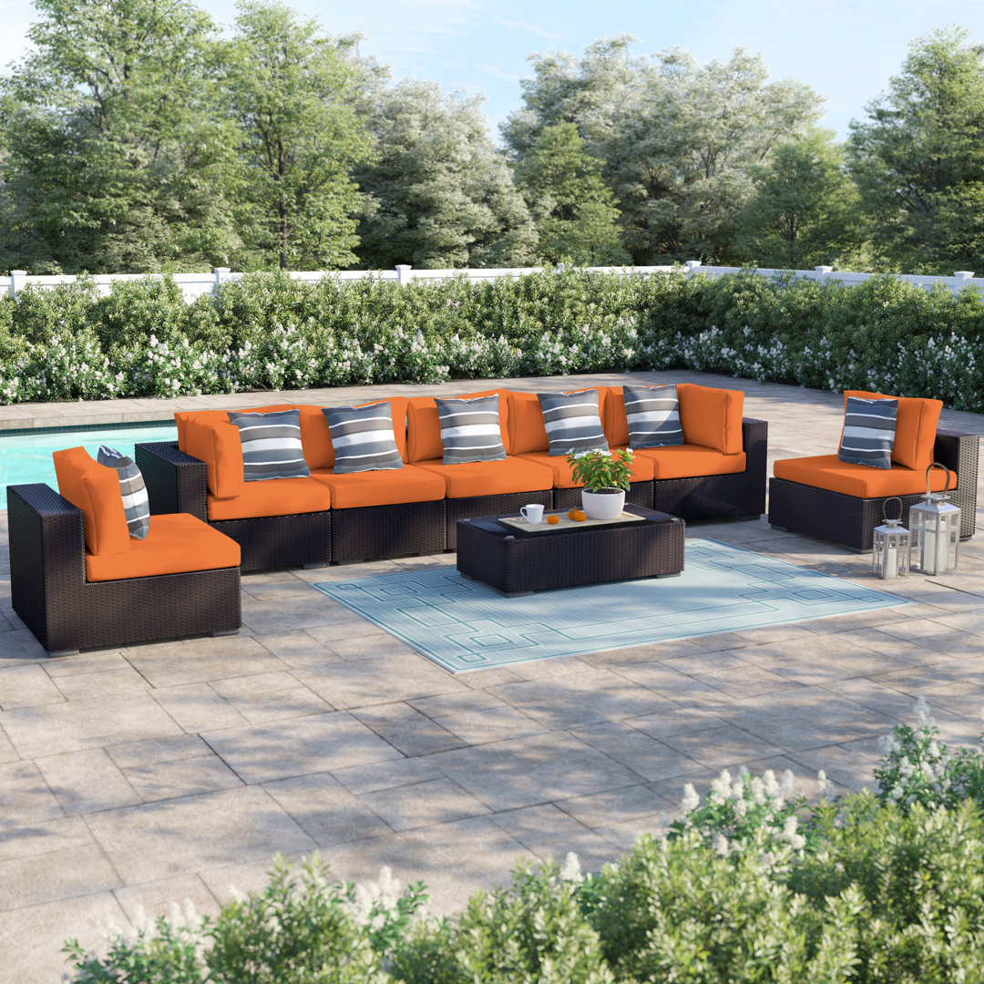 Convene 8 Piece Outdoor Patio Sectional Set Modway 