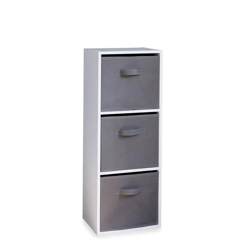 Northville 30 cm W Bookcase, (3 Shelves) 80cm H x 30cm W x 23.5cm D, Grey