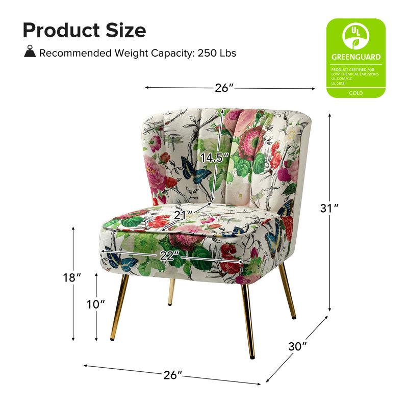 Amata Velvet Accent Chair, Ivory Velvet